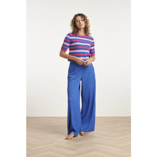 Smashed Lemon Blauwe broek met wijde pijpen en hoge taille | - Image 3