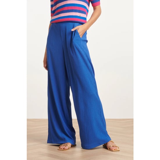 Smashed Lemon Blauwe broek met wijde pijpen en hoge taille | - Image 5
