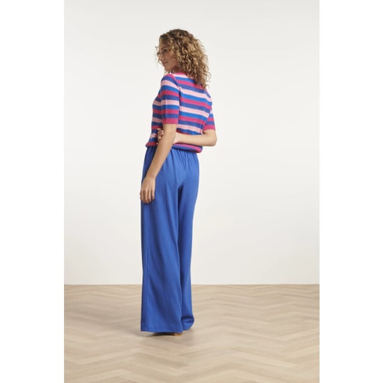 Smashed Lemon Blauwe broek met wijde pijpen en hoge taille | - Image 6
