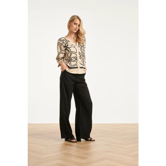 Smashed Lemon Soepel dames pantalon met wijde pijpen | - Image 4