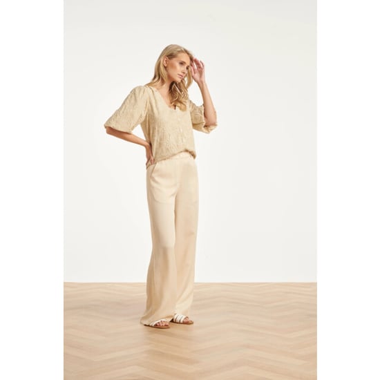 Smashed Lemon Soepel dames pantalon met wijde pijpen | - Image 2