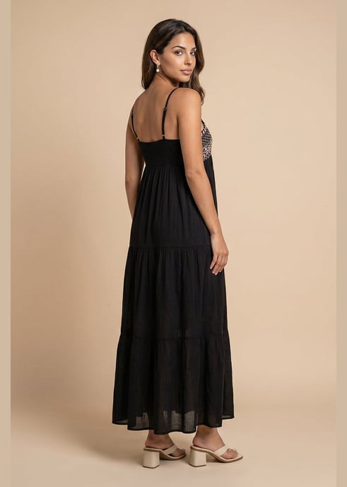 Embroidery Panel Gauze Dress - Image 3