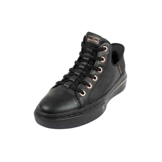 Skechers Womens/Ladies Logo Leather Slip-In Trainers (Black) - Image 4