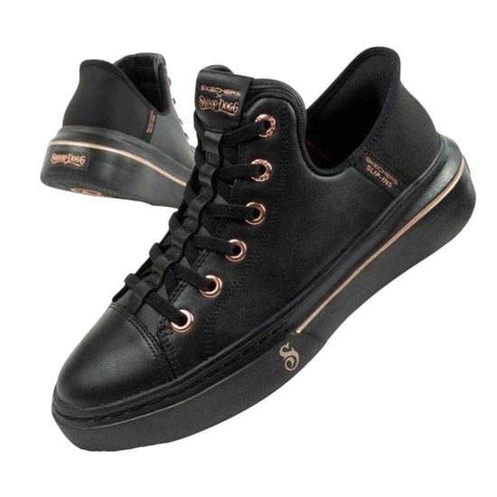 Skechers Womens/Ladies Logo Leather Slip-In Trainers (Black) - Image 5