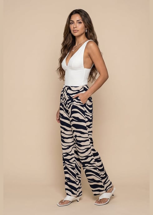 Zebra Trouser Navy Pattern - Image 2