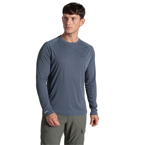 Craghoppers Heren SolarShield+ Nosilife T-shirt met lange mouwen (Donker tin) - Image 3