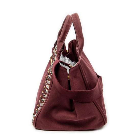 Medium Rhinestone Canapa Tote Shoulder Bag - Image 3
