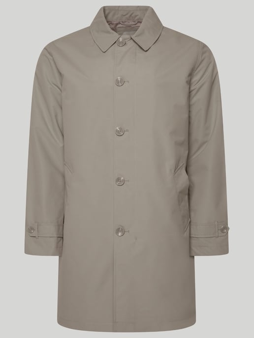 James Harry Brown Basic Raincoat in Stone - Image 2