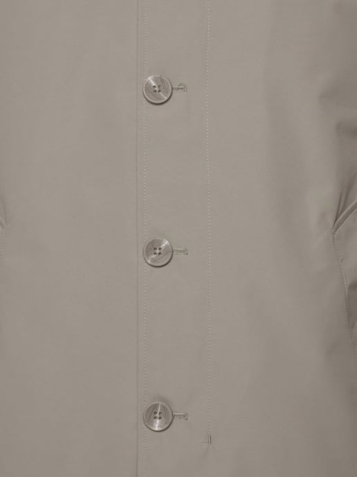 James Harry Brown Basic Raincoat in Stone - Image 4