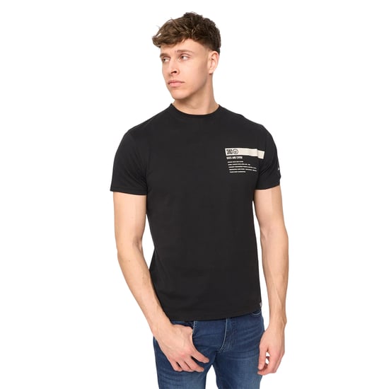 Duck and Cover Heren Tatick Geborsteld Katoenen T-Shirt (Zwart) - Image 3