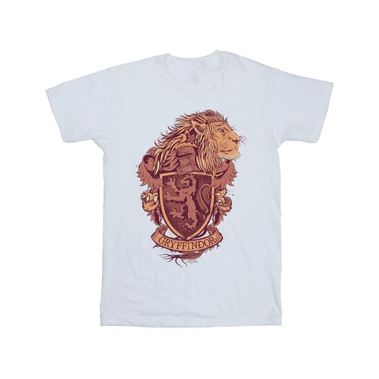 Harry Potter Heren Gryffindor Schets Crest T-Shirt (Wit) - Image 1