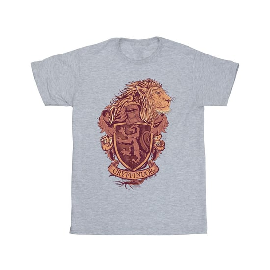 Harry Potter Heren Gryffindor Schets Crest T-Shirt (Sportgrijs) - Image 1