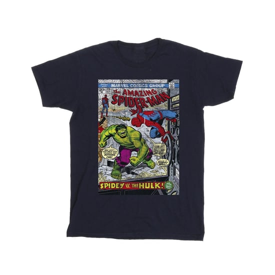 Marvel Mens Spider-Man VS Hulk Cover T-Shirt (Navy Blue) - Image 1