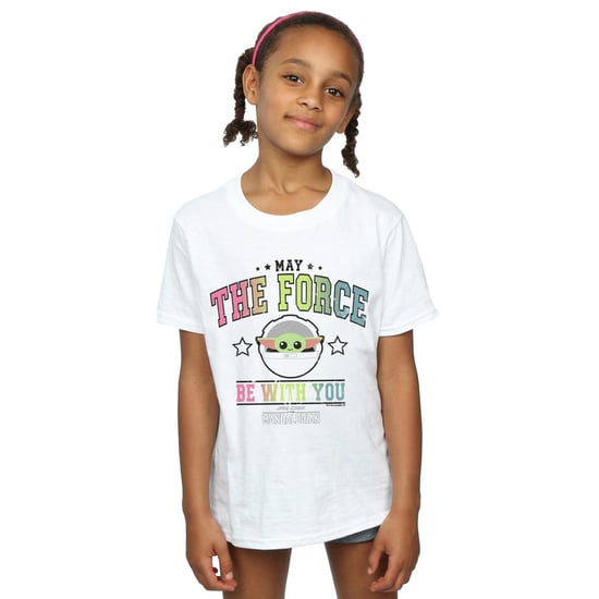 Star Wars Meisjes The Mandalorian The Force Collegiate T-shirt van katoen (Wit) - Image 3