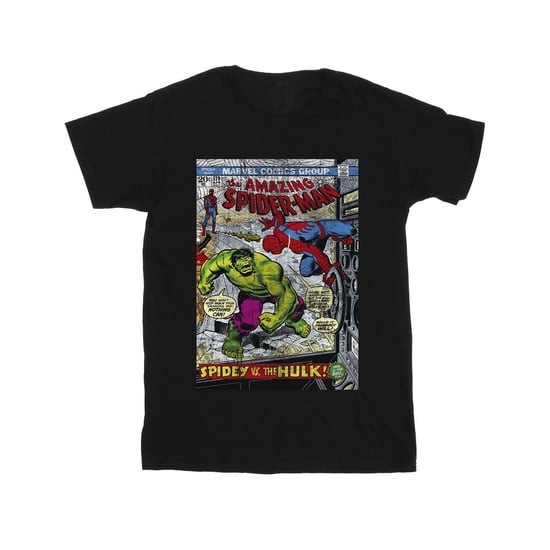 Marvel Mens Spider-Man VS Hulk Cover T-Shirt (Black) - Image 1