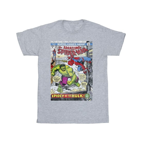 Marvel Mens Spider-Man VS Hulk Cover T-Shirt (Sports Grey) - Image 1