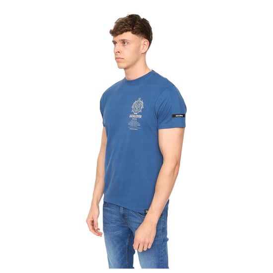 Duck and Cover Heren Stoneham Geborsteld Katoenen T-Shirt (Blauw) - Image 3