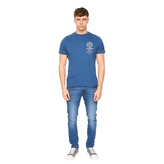 Duck and Cover Heren Stoneham Geborsteld Katoenen T-Shirt (Blauw) - Image 4