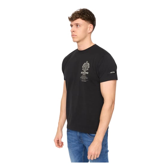 Duck and Cover Heren Stoneham Geborsteld Katoenen T-shirt (Zwart) - Image 3