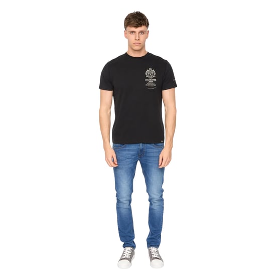 Duck and Cover Heren Stoneham Geborsteld Katoenen T-shirt (Zwart) - Image 4