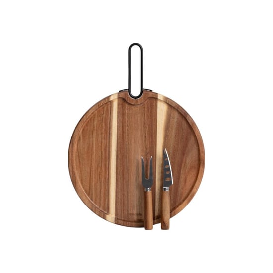 Casa di Elturo Acacia kaasplank livaro xl 40,5 cm met handvat & 2 kaasmessen – luxe - Image 1