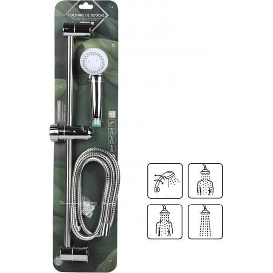WDMT Douchekop met verstelbare douche stang & flexibele rvs doucheslang – 4 standen – - Image 3