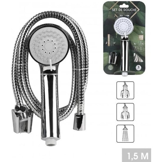 WDMT Universele handdouche met rvs doucheslang – 1,5 meter – douchekop met 3 standen - Image 4