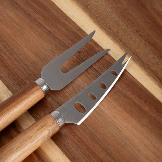 Casa di Elturo Acacia kaasplank livaro xl 40,5 cm met handvat & 2 kaasmessen – luxe - Image 6