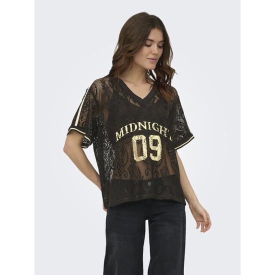 Only onljules s/s v-neck lace top wvn ex 15383405 chocolate torte - Image 2