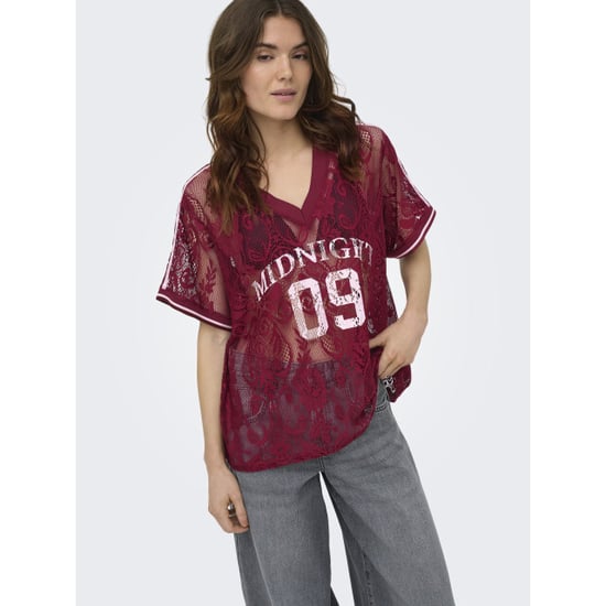 Only onljules s/s v-neck lace top wvn ex 15383405 tibetan red - Image 6