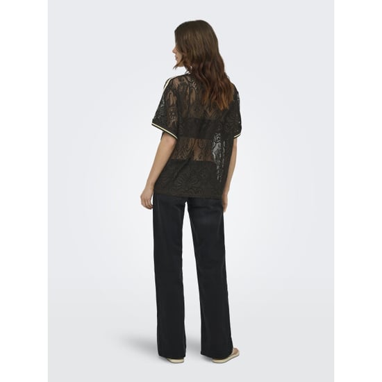 Only onljules s/s v-neck lace top wvn ex 15383405 chocolate torte - Image 4