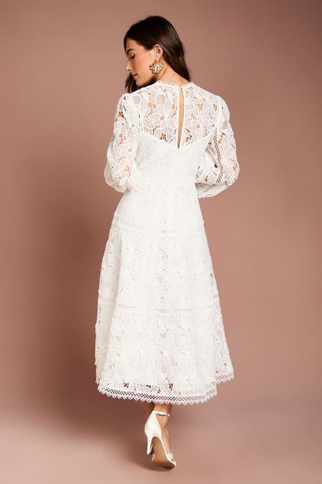 Lace Panelled Long Sleeve Dress - Image 3