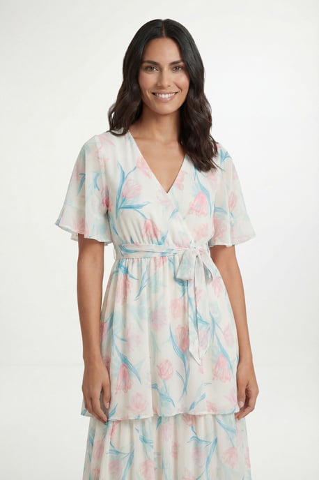 Petite Floral Print Ruffle MAXI Dress - Image 4