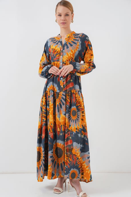 Geprinte V-hals Maxi-jurk - Image 2