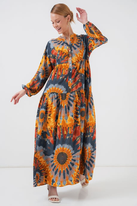Geprinte V-hals Maxi-jurk - Image 4