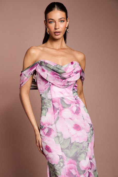 Floral Bardot Maxi Dress - Image 2