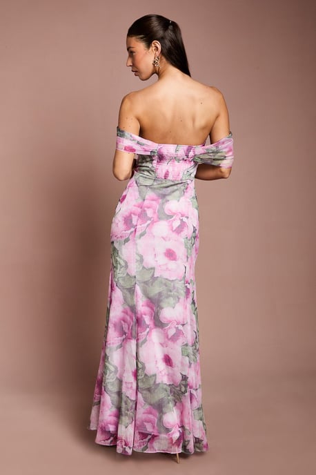 Floral Bardot Maxi Dress - Image 3