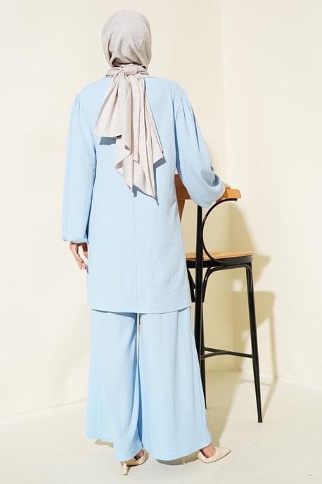 Gelaagde Lange Mouwen Tuniek en Wijd Been Broek Set - Image 5