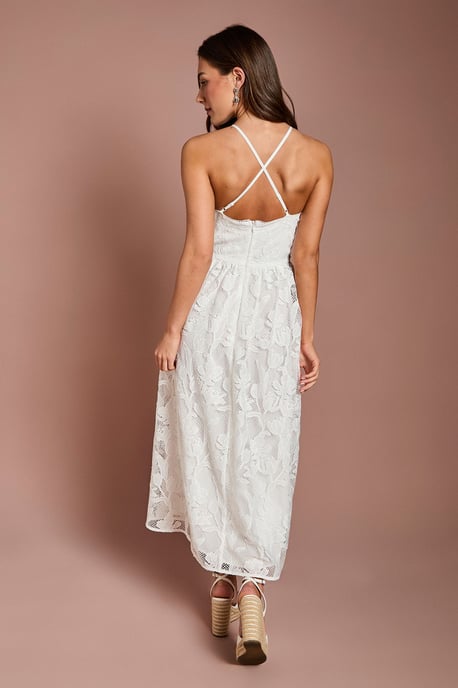 Halter Neck Lace Midi Dress - Image 3