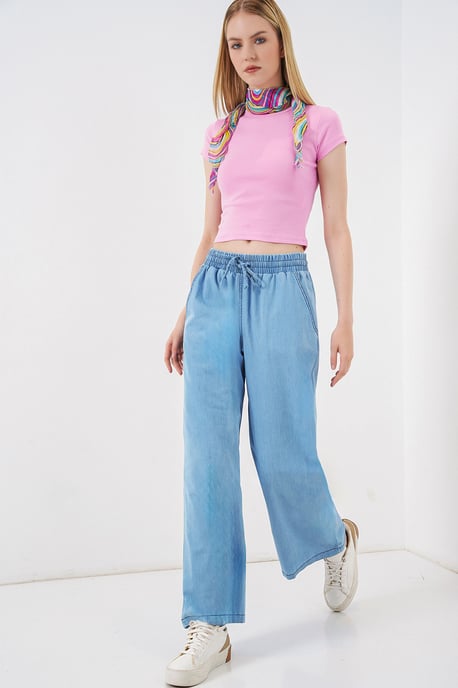 Ontspannen Pas Wijd Beenzijen Jeans met Koordsluiting - Image 3