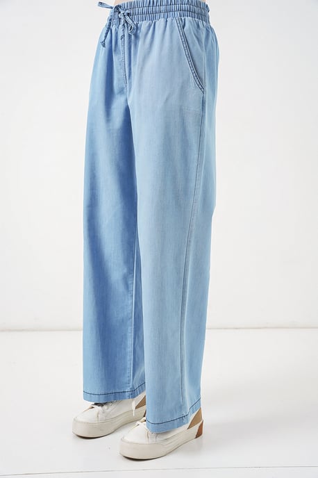 Ontspannen Pas Wijd Beenzijen Jeans met Koordsluiting - Image 4