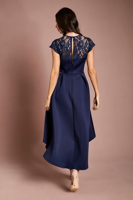 Lace Top Scuba Skirt Occasion Dress - Image 3