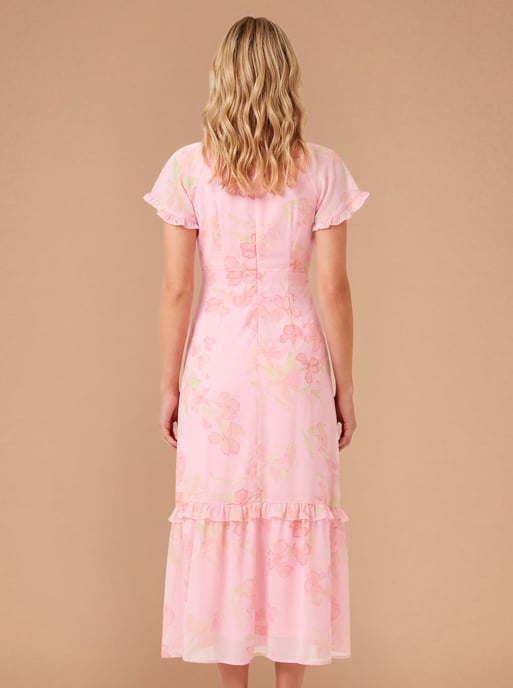 DP Luxe Printed Flutter Raglan Sleeve Midi Dress - Image 3