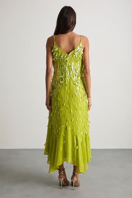 Premium Teardrop Embellished Bias Cut Midi Dress - Image 3