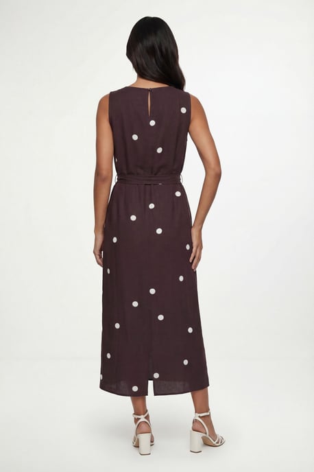 Polka Dot Belted Maxi Dress - Image 3