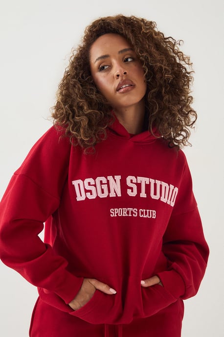 DSGN Studio Applique Oversized Hoodie - Image 1