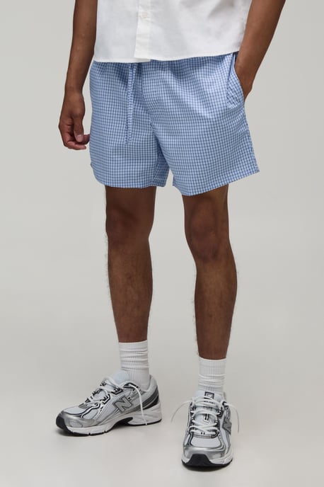 Relaxed Mid Length Micro Check Short - Image 1