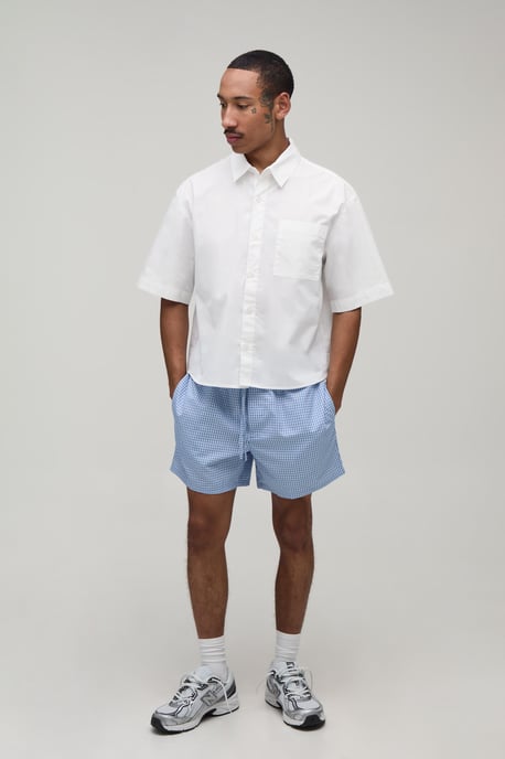 Relaxed Mid Length Micro Check Short - Image 4
