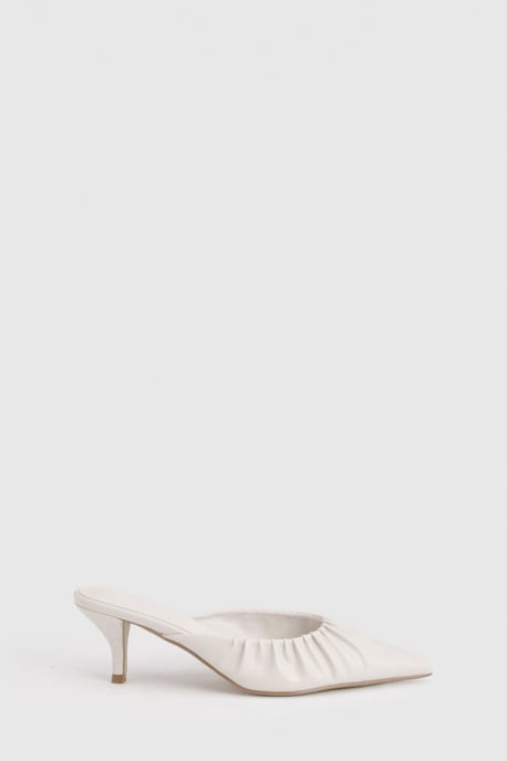 Ruched Detail Mid Hight Closed Front Mules - Image 3