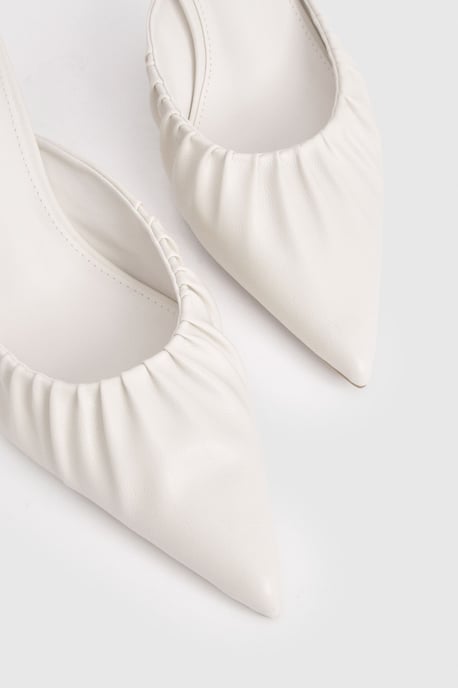 Ruched Detail Mid Hight Closed Front Mules - Image 5